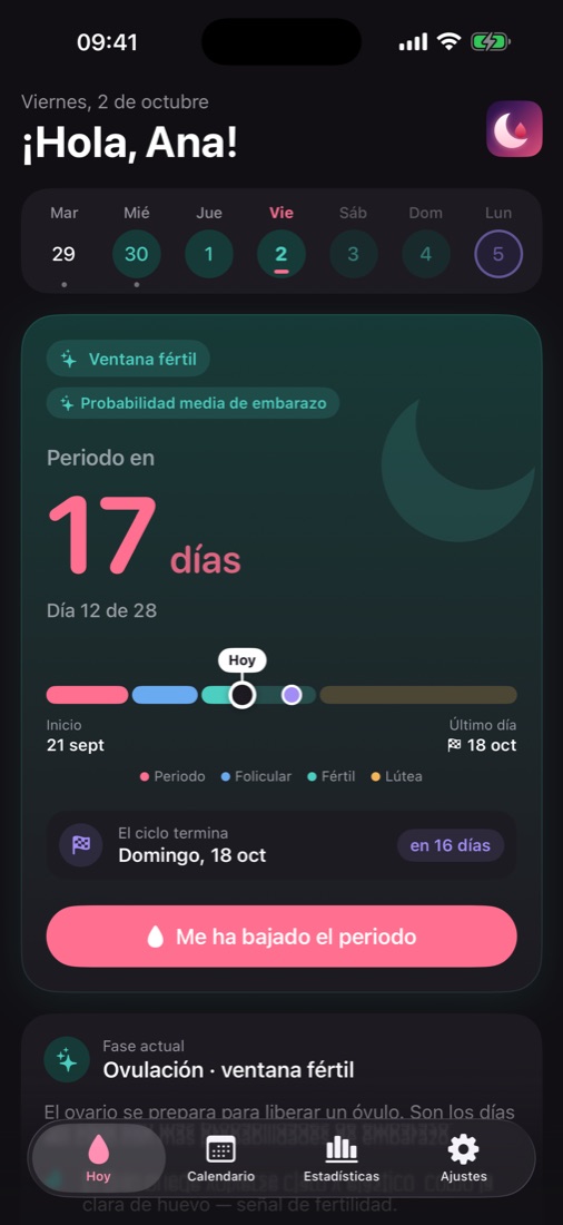 Preciosa en modo oscuro